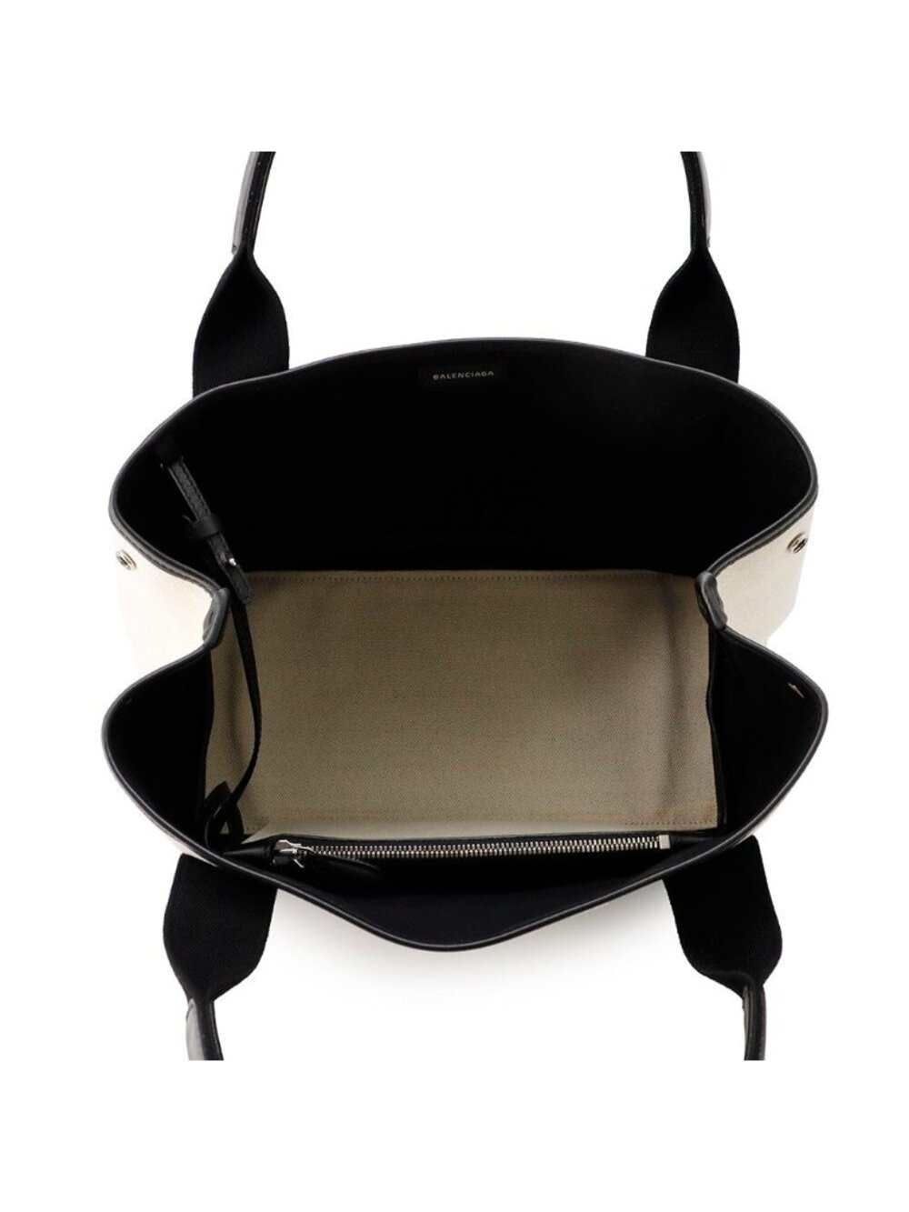 Balenciaga Tote Navy Cabas S Black White - Picture 5 of 10